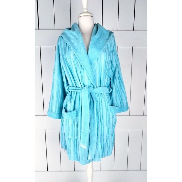 Mark Travers terry cloth cotton hooded bath spa robe - Picture 3 of 7